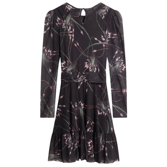 Schwarzes Minikleid „sande" Von Ted Baker Mit Gerafften Schultern Und Mesh-einsätzen - Image 2