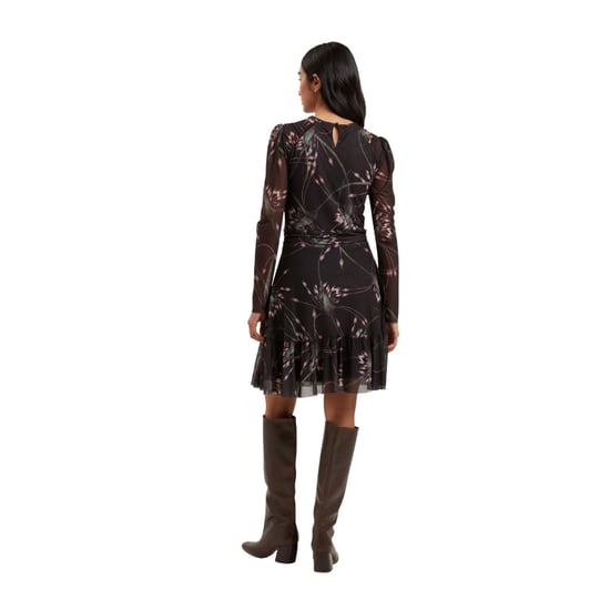 Schwarzes Minikleid „sande" Von Ted Baker Mit Gerafften Schultern Und Mesh-einsätzen - Image 5
