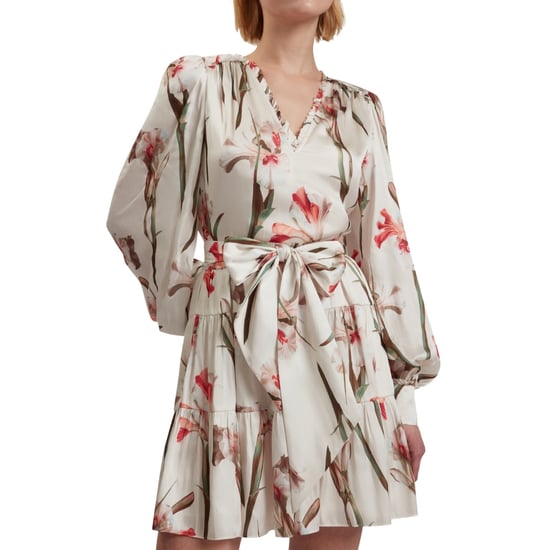 Ted Baker Cuiaba Minikleid Mit Falten Und V-ausschnitt, Elfenbeinfarben - Image 3