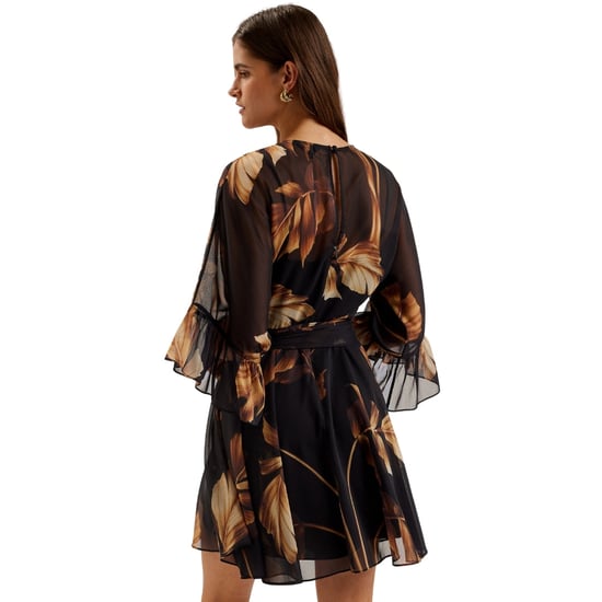 Ted Baker Elster Minikleid Mit Rüschenärmeln, Transparent, Schwarz - Image 3