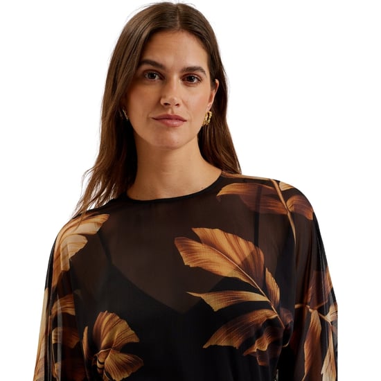 Ted Baker Elster Minikleid Mit Rüschenärmeln, Transparent, Schwarz - Image 4