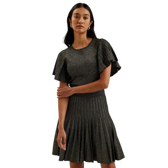 Ted Baker Madison Metallic Strickkleid Mit Engelsärmeln, Schwarz - Image 2