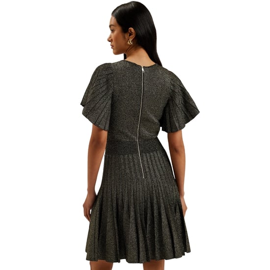 Ted Baker Madison Metallic Strickkleid Mit Engelsärmeln, Schwarz - Image 3