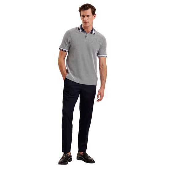 Ted Baker Phenes Regular Fit Strukturiertes Marineblaues Polohemd - Image 3