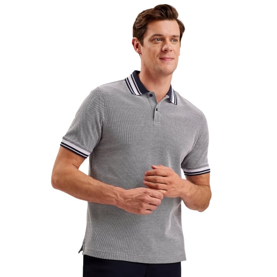 Ted Baker Phenes Regular Fit Strukturiertes Marineblaues Polohemd - Image 4
