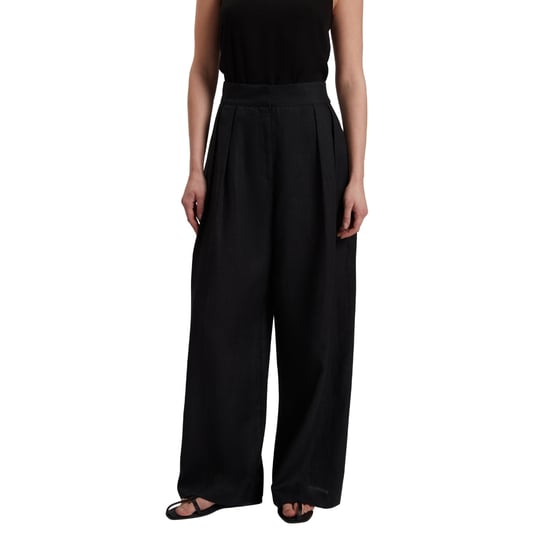Ted Baker Kyfaat Maßgeschneiderte Leinenhose Mit Hohem Bund, Schwarz - Image 3