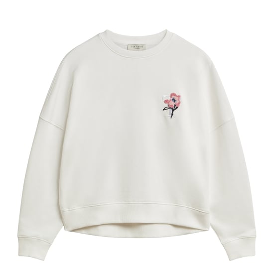 Ted Baker Janettt Pullover Mit Gesticktem Logo, Ballonärmeln, Elfenbeinfarben - Image 1