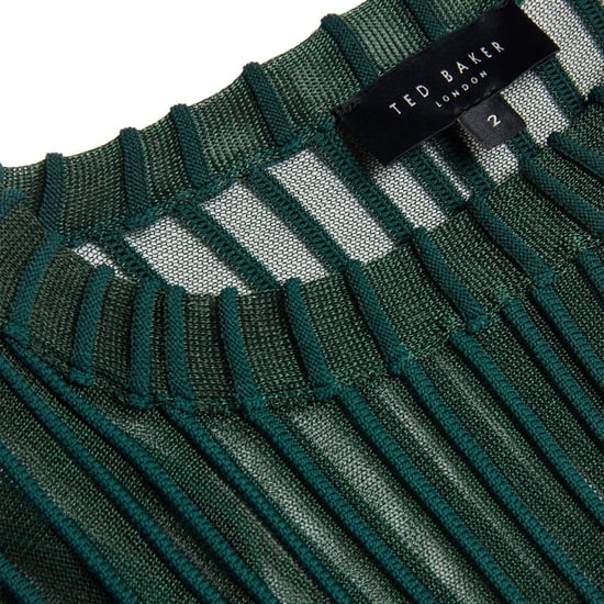 Ted Baker Nelly Transparentes, Gestreiftes, Dunkelgrünes Stricktop - Image 3