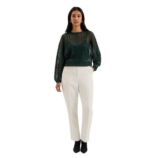 Ted Baker Nelly Transparentes, Gestreiftes, Dunkelgrünes Stricktop - Image 6