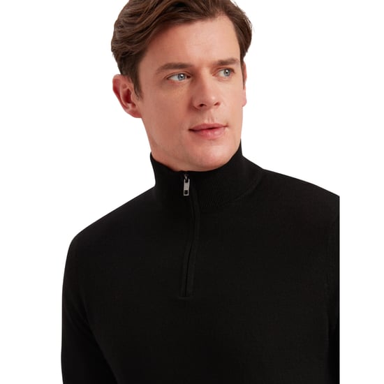 Ted Baker Limehas Merino Core Half Zip Pullover Schwarzer Pullover - Image 4