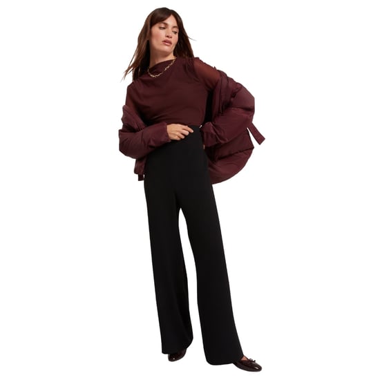 Ted Baker Gorjja Hose Aus Schwarzem Crêpe Mit Weitem Bein Und Paspelierung - Image 4
