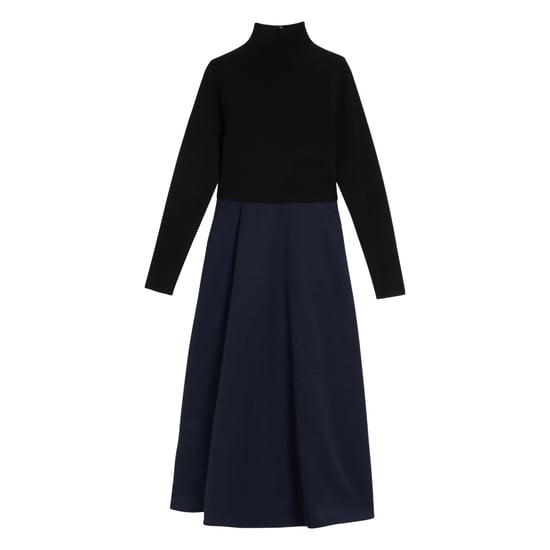 Ted Baker Chira Schwarzes Strickkleid Mit Marineblauem Wickelrock - Image 1