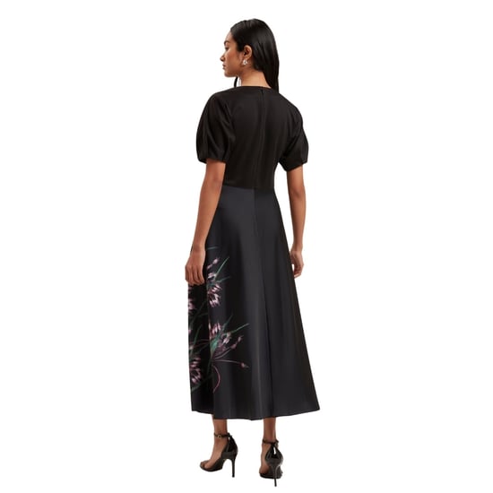 Ted Baker Sado Bedrucktes Ponte-satin-kleid In Schwarz - Image 4