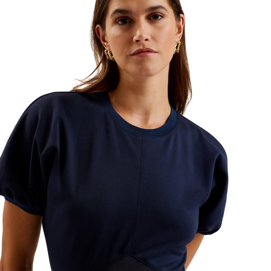 Ted Baker Mitzic Ponte Oberteil Bedrucktes Marineblaues Satinkleid - Image 3