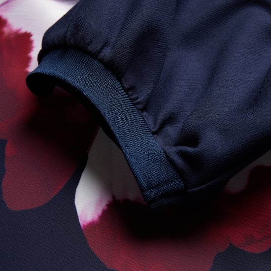 Ted Baker Mitzic Ponte Oberteil Bedrucktes Marineblaues Satinkleid - Image 6