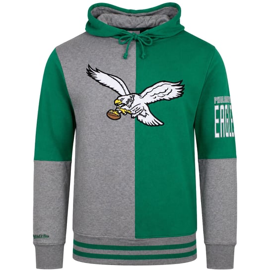 Mitchell & Ness NFL Philadelphia Eagles Split Color Herren Hoodie Grau/Grün - Image 1