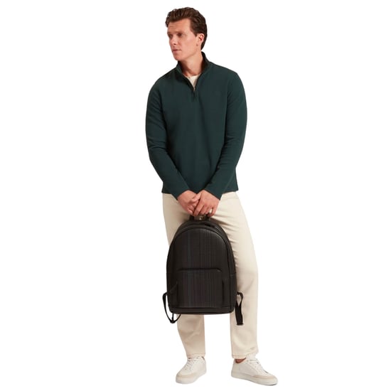 Ted Baker Crabtre Branded Honeycomb Trim Dunkelgrüner Halbzipper - Image 5