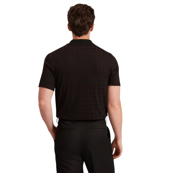Schwarzes Polohemd Von Ted Baker Eduard Square Jacquard - Image 3