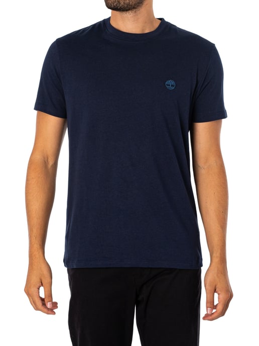 Timberland Slim Fit T-Shirt Mit Gesticktem Logo, Blau - Image 1