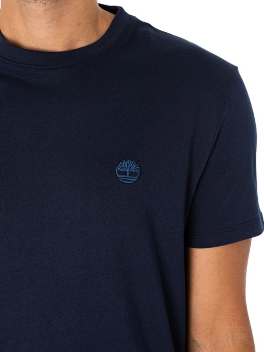 Timberland Slim Fit T-Shirt Mit Gesticktem Logo, Blau - Image 4