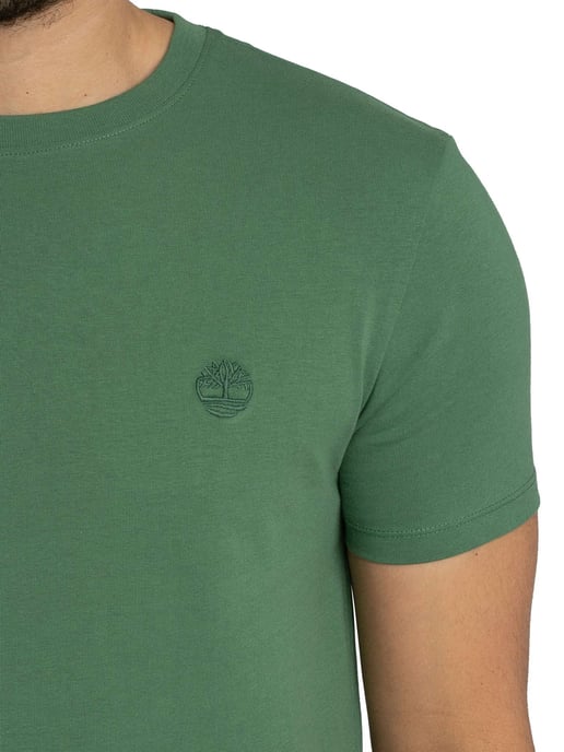 Timberland Slim Fit T-Shirt Mit Gesticktem Logo, Grün - Image 4