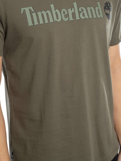 Timberland T-Shirt Mit Linearem Logo, Grün - Image 4