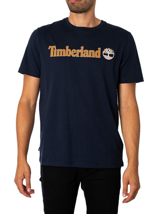 Timberland T-Shirt Mit Linearem Logo, Blau - Image 1