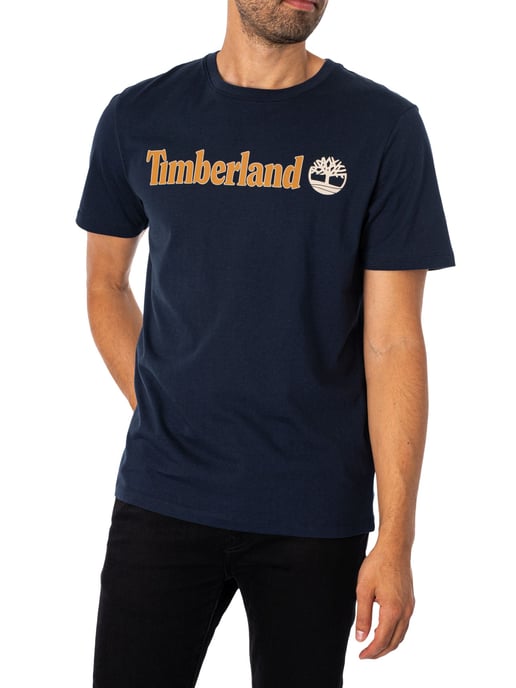 Timberland T-Shirt Mit Linearem Logo, Blau - Image 2