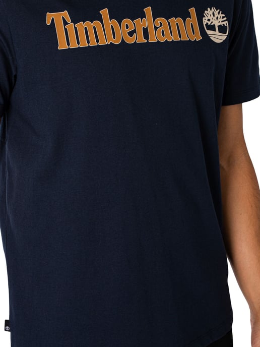 Timberland T-Shirt Mit Linearem Logo, Blau - Image 4