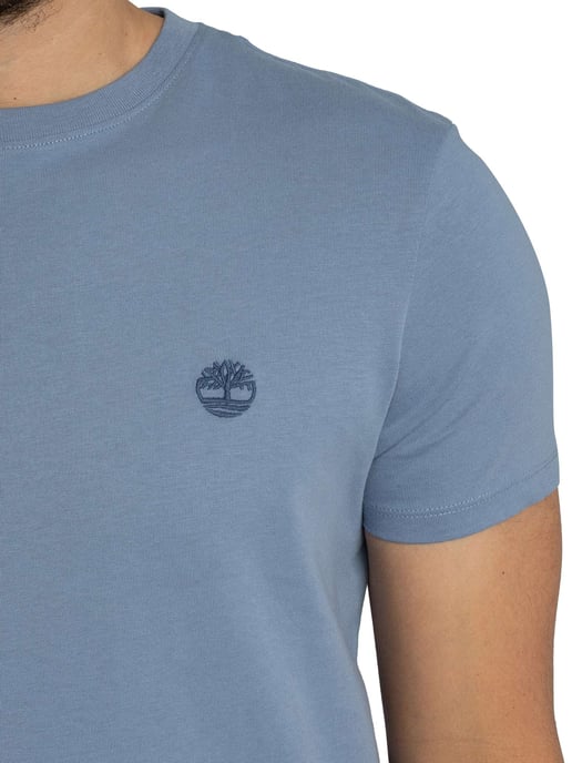 Timberland Slim Fit T-Shirt Mit Gesticktem Logo, Blau - Image 4