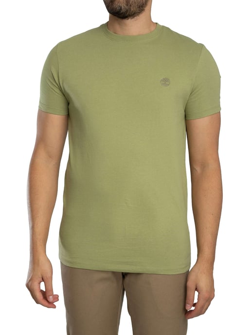 Timberland Slim Fit T-Shirt Mit Gesticktem Logo, Grün - Image 1