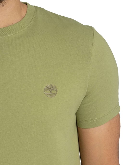 Timberland Slim Fit T-Shirt Mit Gesticktem Logo, Grün - Image 4