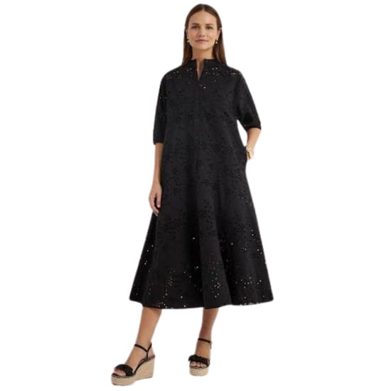Ted Baker Nikaia Oversized Broderie Schwarzes Midikleid - Image 2
