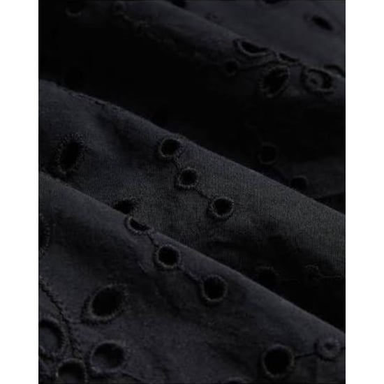 Ted Baker Nikaia Oversized Broderie Schwarzes Midikleid - Image 5