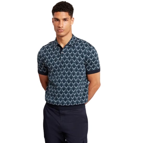 Ted Baker Melvvin Geo Jacquard Strick-polohemd In Marineblau - Image 2