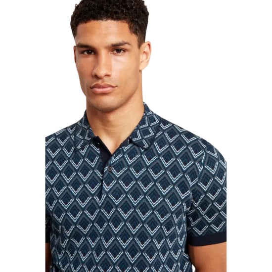 Ted Baker Melvvin Geo Jacquard Strick-polohemd In Marineblau - Image 3