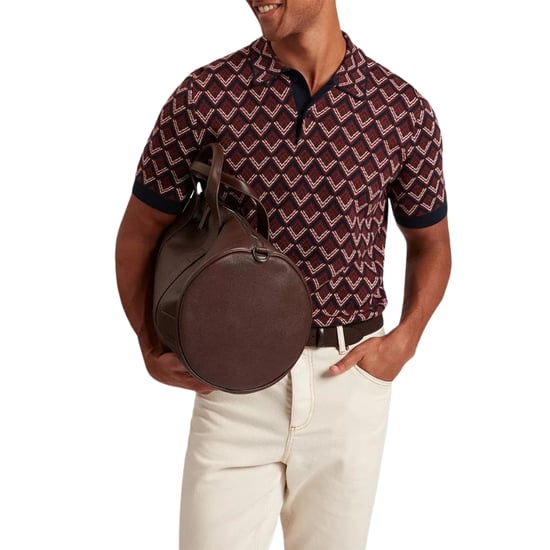 Ted Baker Melvvin Geo Jacquard Bordeauxfarbenes Strick-polohemd - Image 2