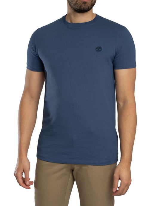 Timberland Slim Fit T-Shirt Mit Gesticktem Logo, Blau - Image 1