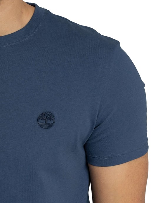 Timberland Slim Fit T-Shirt Mit Gesticktem Logo, Blau - Image 4