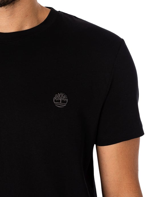 Timberland Slim Fit T-Shirt Mit Gesticktem Logo, Schwarz - Image 4