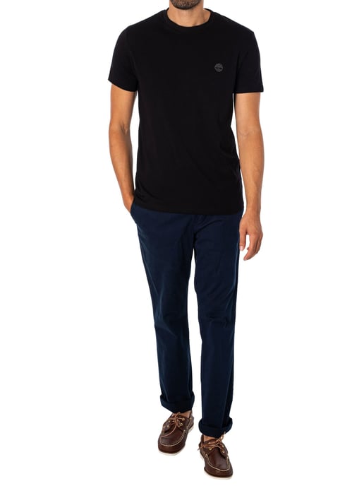 Timberland Slim Fit T-Shirt Mit Gesticktem Logo, Schwarz - Image 5