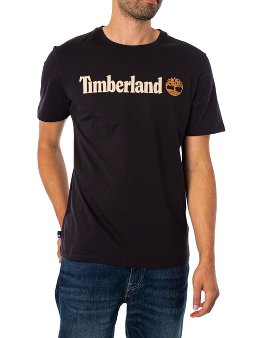 Timberland T-Shirt Mit Linearem Logo, Schwarz - Image 1