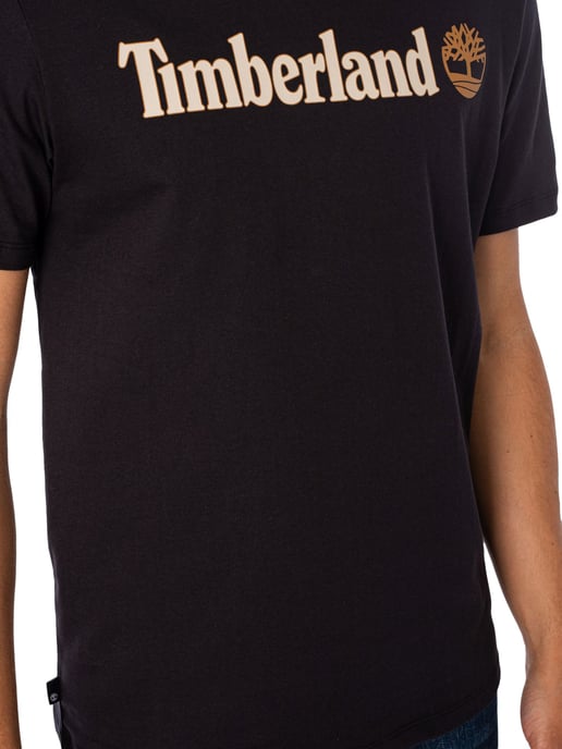 Timberland T-Shirt Mit Linearem Logo, Schwarz - Image 4