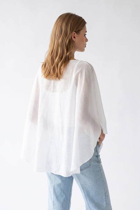Lockere Chiffon-Bluse mit Rundhalsausschnitt - Image 6