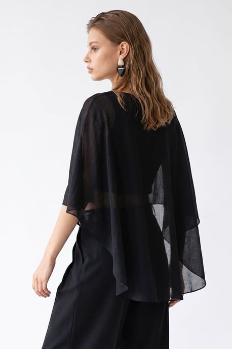 Lockere Chiffon-Bluse mit Rundhalsausschnitt - Image 5