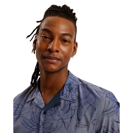 Ted Baker Terroni Regular Chambray Floral Dunkelblaues Hemd - Image 3