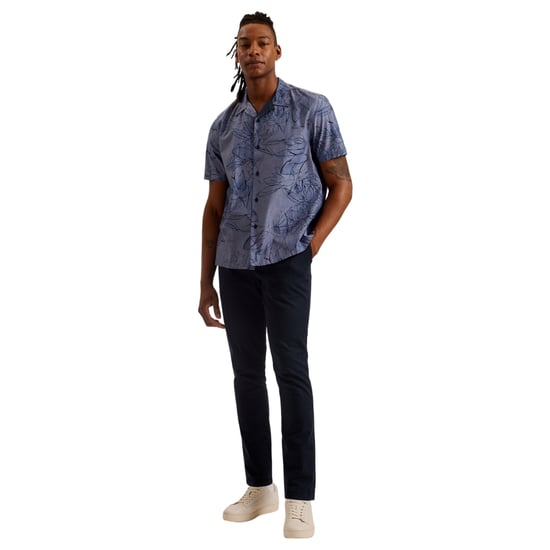 Ted Baker Terroni Regular Chambray Floral Dunkelblaues Hemd - Image 5