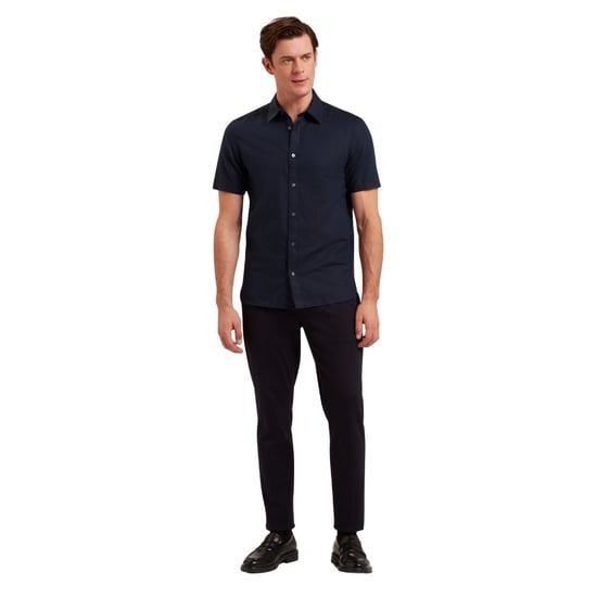 Ted Baker Zebra Regular Navy Leinenhemd - Image 5