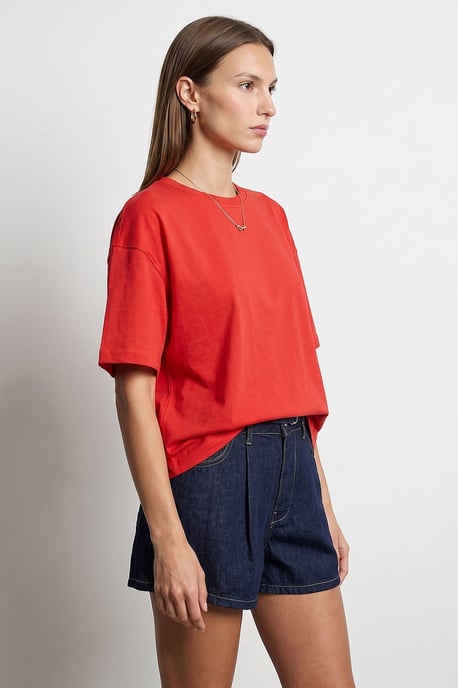 Übergroßes Baumwoll-Crewneck-T-Shirt - Image 2