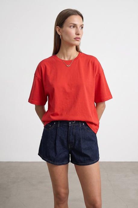 Übergroßes Baumwoll-Crewneck-T-Shirt - Image 4